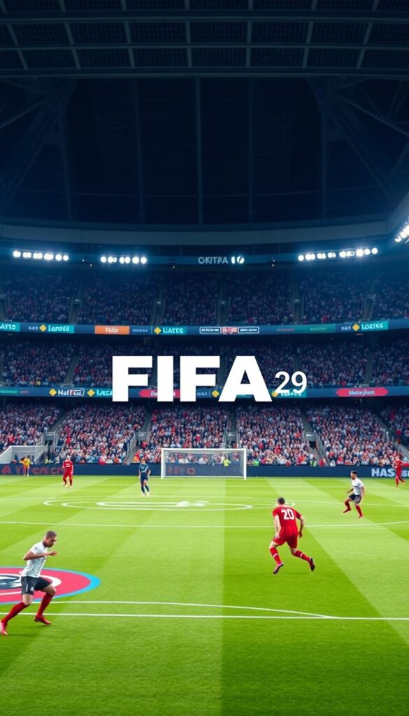 A high-resolution 4K live stream of a FIFA match, with the Hoxtoon Provider logo prominently displayed. The scene is set in a modern, well-lit stadium, with a crisp, cinematic camera angle capturing the dynamic action on the pitch. The players' movements are sharp and detailed, and the crowd in the background is filled with energetic spectators. The lighting is natural and evenly distributed, creating a sense of realism and immersion. The overall atmosphere conveys the excitement and intensity of a professional-level FIFA match, showcasing the Hoxtoon Provider's ability to deliver a stable and high-quality 4K streaming experience.