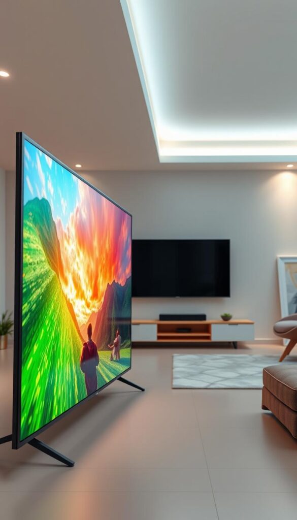 A 4K streaming quality image with a vibrant and clear display, showcasing the superior visual experience of the Hoxtoon Provider service. In the foreground, a high-resolution display panel presents a captivating scene, with vivid colors, deep blacks, and exceptional detail. The middle ground features a sleek, modern entertainment system, seamlessly integrated with the display, hinting at the powerful hardware driving the 4K experience. The background is a minimalist, well-lit living space, emphasizing the premium, home-theater-like ambiance. Soft, directional lighting from various angles creates depth and dimensionality, enhancing the sense of immersion. The overall atmosphere is one of technological sophistication, promising a truly cinematic viewing experience with the Hoxtoon Provider service.