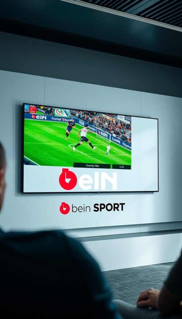 A high-quality, detailed image of the BeIN Sport live streaming service interface, showcasing its comprehensive sports coverage. The scene depicts a sleek, modern design with a large central display showing a dynamic sports event in progress, surrounded by prominent BeIN Sport branding and a clean, minimalist user interface. The Hoxtoon Provider logo is subtly integrated into the design, highlighting its partnership with the service. The lighting is soft and natural, creating a vibrant and immersive atmosphere. The overall composition is balanced, drawing the viewer's attention to the main content while maintaining a professional and visually appealing aesthetic.