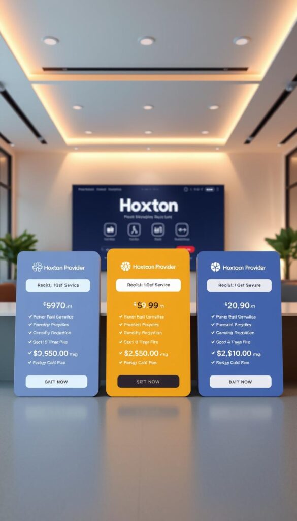 A high-quality, digitally rendered image of the "Hoxtoon Provider" subscription plans. In the foreground, display the different tiers of the service, including the names, features, and pricing for each plan. The middle ground showcases a clean, modern interface with icons and visual cues to highlight the key benefits. In the background, depict a sleek, minimalist setting with subtle lighting and a hint of the "Hoxtoon Provider" brand aesthetic, creating an aspirational and premium atmosphere. Ensure the overall composition is balanced, visually appealing, and effectively communicates the versatility and value of the Hoxtoon subscription offerings.