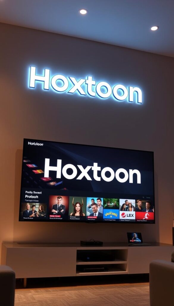 A high-quality, modern IPTV service with a sleek, intuitive interface and a vast library of 21,000+ live TV channels and 150,000+ on-demand videos. The Hoxtoon Provider brand is prominently displayed, showcasing its reputation as the top IPTV service in the USA. The image depicts a clean, minimalist design with vibrant, high-definition video thumbnails and a seamless user experience, conveying the reliability and performance of the Hoxtoon IPTV platform. Lighting is soft and directional, creating a warm, inviting atmosphere, while the camera angle is slightly elevated to provide an overview of the service's comprehensive offering. The overall mood is one of professionalism, quality, and technological innovation.