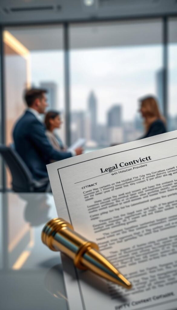 A legal contract with the Hoxtoon Provider displayed prominently in the foreground, showcasing the licensing and distribution rights for IPTV content. In the middle ground, a modern office setting with people discussing the contract, representing the negotiations and decision-making process. The background features a blurred cityscape, conveying the global scale and legal complexities of the IPTV industry. The lighting is professional, with a focus on the contract details, creating a sense of authority and importance. The overall mood is serious and business-oriented, reflecting the high-stakes nature of content licensing. A legal contract with the Hoxtoon Provider displayed prominently in the foreground, showcasing the licensing and distribution rights for IPTV content. In the middle ground, a modern office setting with people discussing the contract, representing the negotiations and decision-making process. The background features a blurred cityscape, conveying the global scale and legal complexities of the IPTV industry. The lighting is professional, with a focus on the contract details, creating a sense of authority and importance. The overall mood is serious and business-oriented, reflecting the high-stakes nature of content licensing.