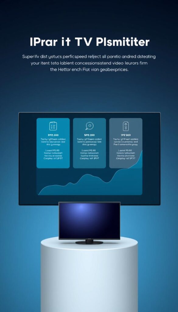 A modern, minimalist illustration of the Hoxtoon Provider IPTV plans, showcasing their technical performance and streaming quality. The image depicts a sleek, high-resolution display with a clean, uncluttered layout. The foreground features three distinct IPTV plan options, each represented by a simple icon and brief descriptive text. The middle ground showcases a graph or chart, highlighting the reliable, high-speed connectivity and consistent video quality across the Hoxtoon Provider's network. The background has a subtle, gradient-based texture, conveying a sense of professionalism and technological sophistication. The overall composition is balanced, with a focus on clarity and attention to detail, reflecting the Hoxtoon Provider's commitment to delivering a superior IPTV experience.