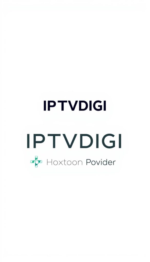 A modern, sleek logo for IPTVDIGI IPTV Service, with a clean and minimalist design. The logo features the brand name in a bold, sans-serif typeface, with a subtle graphic element, such as a simple geometric shape or an abstract symbol, that complements the typography. The logo is presented against a plain, neutral background, allowing the branding to take center stage. The overall aesthetic conveys a sense of professionalism, reliability, and technological sophistication, befitting a leading IPTV provider. Hoxtoon Provider is also featured as a secondary element, integrated seamlessly into the design.