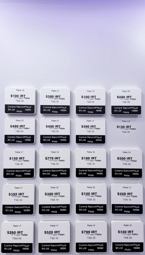A neatly organized grid of IPTV subscription plans offered by the Hoxtoon Provider. The plans are displayed against a clean, modern background with a subtle gradient. Each plan is showcased in a sleek, rectangular card with a minimalist design, highlighting the key details such as the plan name, number of channels, price, and duration. The cards are arranged in a visually appealing layout, allowing the viewer to easily compare the different options. The overall scene conveys a sense of professionalism and clarity, providing a clear and concise representation of the Hoxtoon Provider's IPTV subscription offerings.
