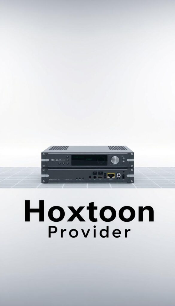 A sleek, modern IPTV encoder set against a minimalist, well-lit backdrop. In the foreground, the Hoxtoon Provider logo is prominently displayed, conveying a sense of professionalism and reliability. The encoder itself is rendered in exquisite detail, showcasing its clean lines, metallic finish, and intuitive control interface. The middle ground features a subtle grid pattern, hinting at the technical complexity and precision of the device. The background is a soft, diffused light, creating a sense of depth and emphasizing the encoder's elegant design. The overall composition exudes a sense of cutting-edge technology, efficiency, and the high-quality service that Hoxtoon Provider offers.