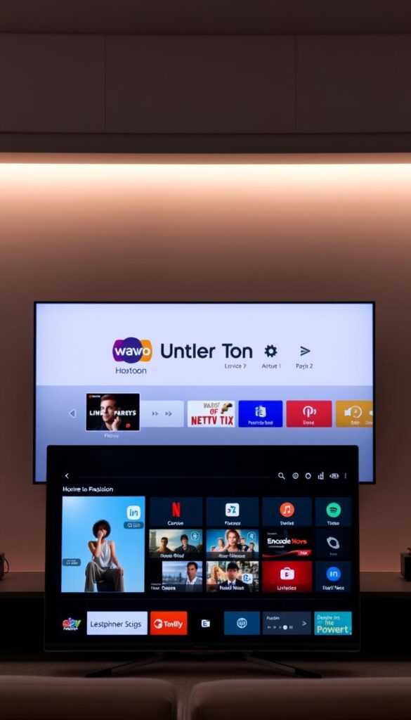 A sleek, modern interface depicting the Hoxtoon Provider's 7-day catch-up IPTV service. In the foreground, a stylized TV screen displays a curated selection of on-demand content, its edges softly illuminated. The middle ground features a clean, minimalist UI with intuitive controls and icons, seamlessly blending form and function. In the background, a subtle gradient evokes a sense of technological sophistication, complemented by muted, ambient lighting that creates a tranquil, inviting atmosphere. The overall composition conveys the convenience and reliability of Hoxtoon's cutting-edge catch-up IPTV offering.