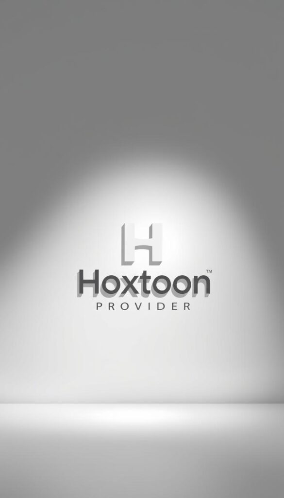 A sleek, modern logo for the Hoxtoon Provider IPTV service, set against a crisp, minimalist background. The logo features the brand name "Hoxtoon Provider" in a clean, bold typeface, with a subtle, abstract icon or symbol that evokes the idea of streaming or TV entertainment. The lighting is bright and directional, creating a sense of depth and dimension. The camera angle is slightly elevated, giving the image a professional, authoritative feel. The overall mood is one of high-quality, reliable IPTV service for the US market.