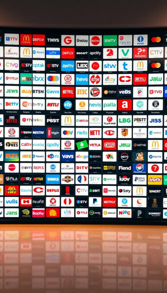 A visually striking and comprehensive channel lineup for the Hoxtoon Provider IPTV service. An expansive grid of channel logos and names spanning a wide variety of genres and categories, from news and sports to movies, entertainment, and beyond. The layout is clean, well-organized, and easy to navigate, with a modern, minimalist aesthetic. Subtle film grain and warm lighting give the image a premium, high-quality feel. The overall impression is one of an impressive, diverse, and user-friendly channel selection that caters to a wide range of viewer tastes and preferences.