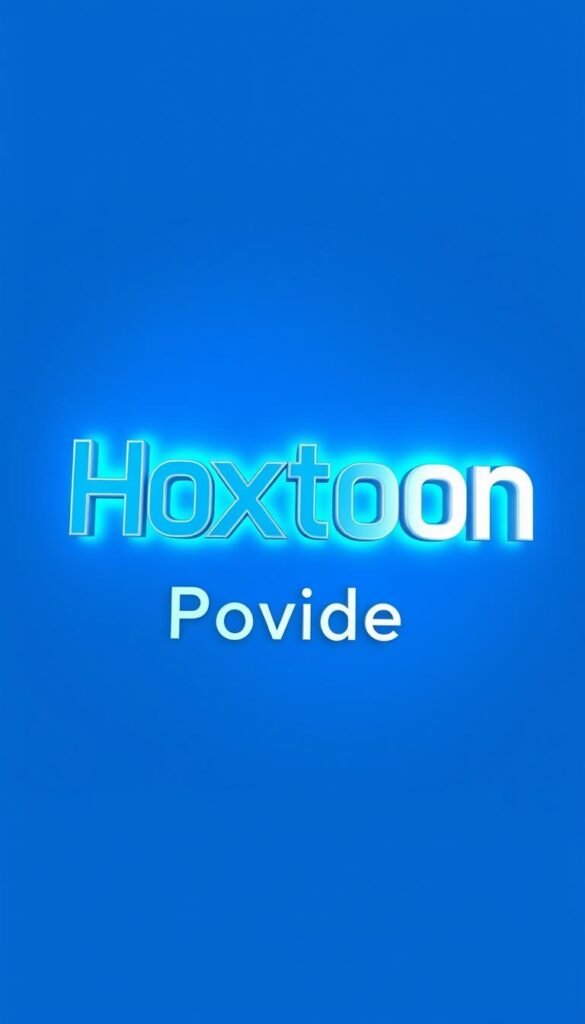 An ultra-modern and sleek 3D logo for "Hoxtoon Provider", the premier IPTV service in America. The logo features a clean, minimalist design with a vibrant blue gradient background. The "Hoxtoon" wordmark is prominently displayed in a bold, futuristic font, while the "Provider" text is smaller and positioned below. The overall composition has a professional, high-tech aesthetic, conveying a sense of reliability, quality, and cutting-edge technology. The image is rendered with realistic lighting, shadows, and reflections, creating a visually stunning and impactful representation of the Hoxtoon brand.