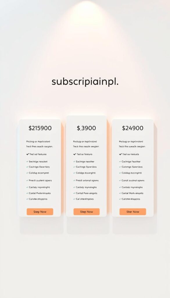 Hoxtoon Provider: Elegant subscription plans showcasing a sleek, minimalist design with distinct pricing tiers. A centered layout highlights the key features, benefits, and costs for each plan, allowing users to easily compare options. The plans are displayed on a clean, white background with subtle gradients and soft shadows to create depth and a premium feel. Warm lighting from the top casts a gentle glow, accentuating the plan details. The overall composition conveys a sense of professionalism, value, and clarity to help users make an informed decision.