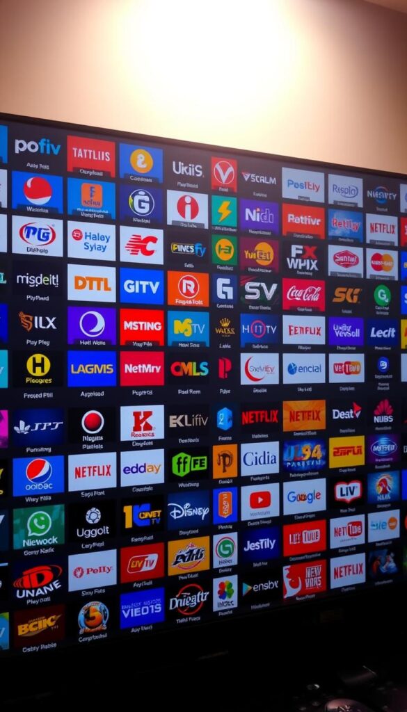 Pristine high-definition display of a vast array of premium IPTV channels, showcasing the extensive library of the Hoxtoon Provider. A sleek, minimalist interface with vibrant, color-rich channel logos and crisp, detailed thumbnails, all bathed in a warm, soft lighting that creates a inviting, premium ambiance. The channels are organized neatly in a grid, with a sense of depth and dimension, hinting at the sheer breadth of content available. The overall composition exudes a professional, high-quality aesthetic, reflecting the superior service and content curation of the Hoxtoon IPTV platform.