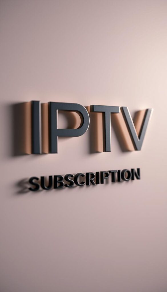 A close-up shot of a stylized "IPTV Lifetime Subscription" text logo rendered in a sleek, minimalist design. The letters are depicted in a bold, modern font with clean lines and a subtle metallic sheen, conveying a sense of premium quality and durability. The logo is set against a soft, hazy background with a muted color palette, creating a sophisticated and elegant visual atmosphere. Subtle lighting and shadows add depth and dimensionality to the design, while the overall composition focuses the viewer's attention on the key message of "IPTV Lifetime Subscription" from the Hoxtoon Provider.