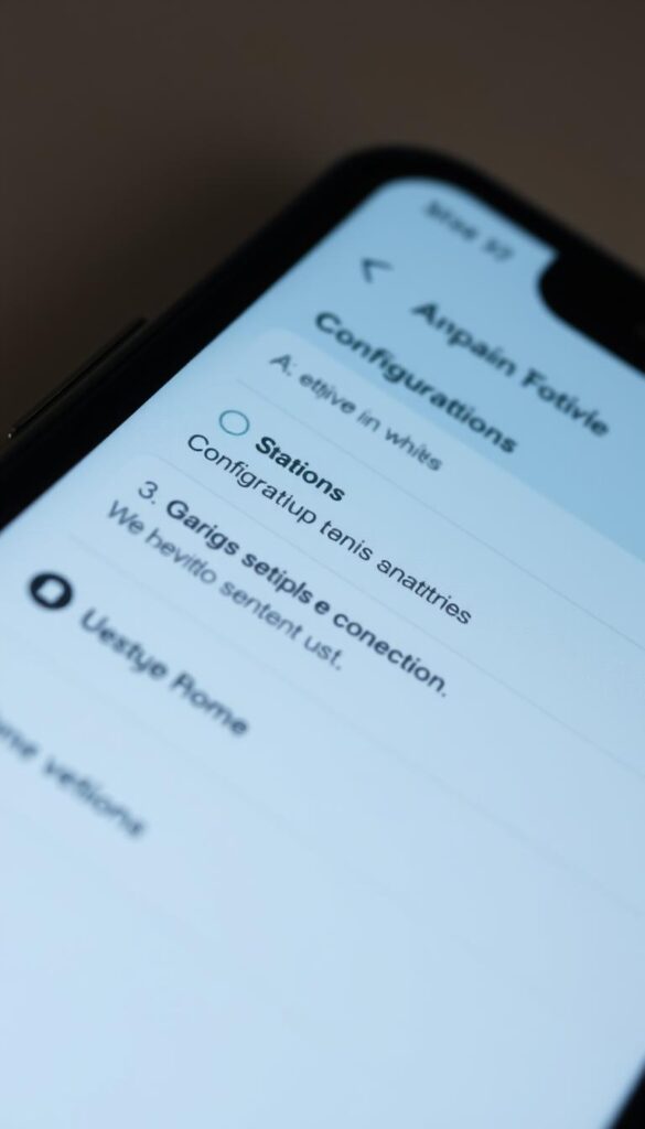 A close-up view of a smartphone screen displaying the Hoxtoon Provider IPTV app installation process. The screen shows various configuration options and setup menus, conveying the step-by-step guidance for setting up the app. The image has a clean, modern aesthetic with muted colors and soft lighting, creating a calm and informative atmosphere. The angle and framing draw the viewer's attention to the key installation steps, making the process easy to understand and follow.