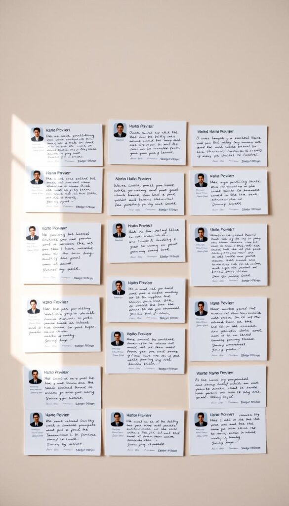 A neatly organized arrangement of customer review cards showcasing genuine testimonials about the Hoxtoon Provider IPTV app. The cards are displayed on a clean, neutral-toned background, with a natural, diffused lighting that creates a soft, inviting atmosphere. Each card features a headshot of the reviewer, their name, and a succinct, handwritten-style review highlighting the app's features and their overall positive experience. The cards are positioned in a grid layout, creating a visually appealing and cohesive display of real user feedback. The focus is on authenticity, trustworthiness, and a sense of community surrounding the Hoxtoon Provider brand.