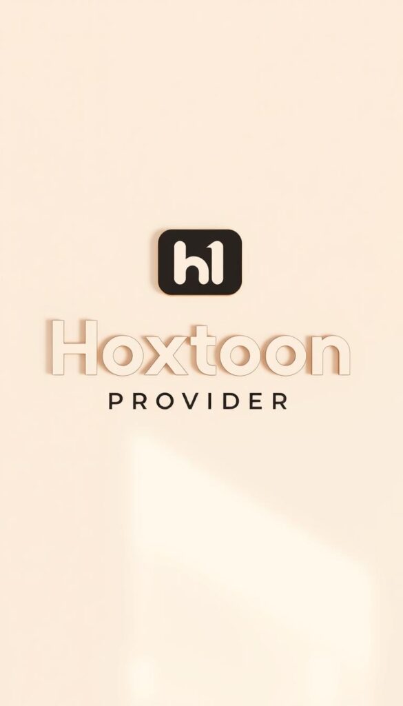 A sleek and modern IPTV service logo for Hoxtoon Provider, prominently displayed against a clean, minimalist background. The logo features the brand name "Hoxtoon Provider" in a bold, sans-serif typeface, with a subtle, stylized graphic element that evokes the idea of a television or streaming platform. The overall design conveys a sense of professionalism, reliability, and high-quality service. The lighting is soft and diffused, creating a warm and inviting atmosphere, while the camera angle is slightly elevated, giving the image a sense of authority and importance. The background is a neutral, muted color that allows the logo to stand out and command attention.