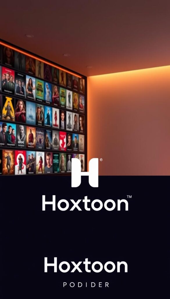 A sleek and modern entertainment hub, the Hoxtoon VOD library showcases a vast collection of over 150,000 titles in stunning high definition. Set against a minimalist backdrop, rows of stylized movie posters and TV show thumbnails fill the frame, each promising a world of captivating stories. Warm lighting casts a cozy glow, inviting viewers to explore the Hoxtoon Provider's expansive on-demand offerings. The interface is clean and intuitive, with sharp edges and a elegant color palette that exudes a sense of sophistication. In the foreground, a central focus on the Hoxtoon logo underscores the brand's premium quality and commitment to delivering a premium entertainment experience.