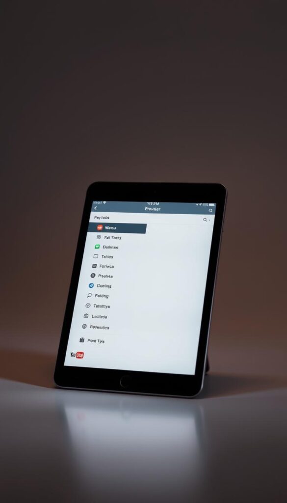 A sleek, modern iOS device displaying the Hoxtoon Provider IPTV app interface. The app's menu and navigation elements are showcased against a clean, minimalist background, highlighting its intuitive user experience. Subtle lighting casts a warm, inviting glow, creating a sense of professionalism and reliability. The device is positioned at a slight angle, emphasizing the app's responsive design and seamless integration with the iOS platform. The overall tone conveys the ease of setup and troubleshooting for IPTV on iOS devices.